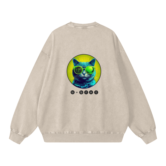 brat, u=brat, sweatshirt, men's sweatshirt, women's sweatshirt, unisex sweatshirt, cat sweatshirt